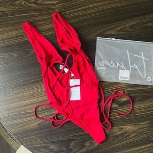 Toluca Swim Red Wrap One Piece